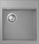 Превью картинка Гранитная мойка Rivelato TESORO 455-L 1-чаш 450*510 grigio metallizzato #1