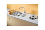 Превью картинка Металлическая мойка Blanсo SUPRA 400-U нерж.сталь полированная с корзинчатым-вентилем #4