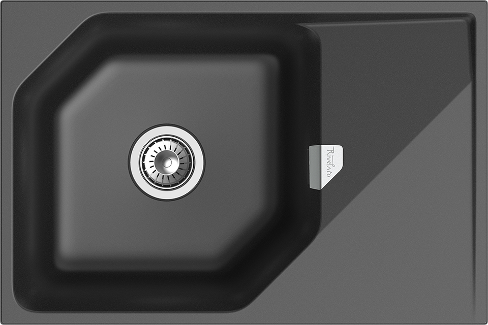 Фото Кварцевая мойка Rivelato LOCUS 75 1-чаш 750*500 antracite