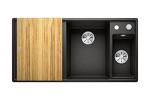 Превью картинка Гранитная мойка Blanсo AXIA III 6 S-F SILGRANIT черный чаша справа, доска ясень c кл.-авт. InFino #3