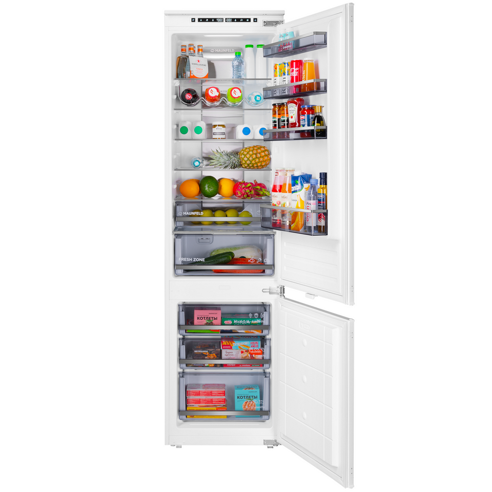 Фото Встраиваемый холодильник с морозильной камерой Maunfeld MBF193NFWGR Inverter