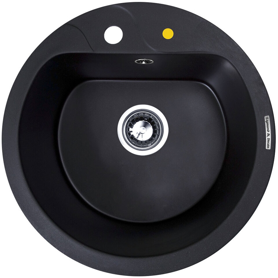 Фото Гранитная мойка Zigmund & Shtain KREIS 505F Чёрный базальт