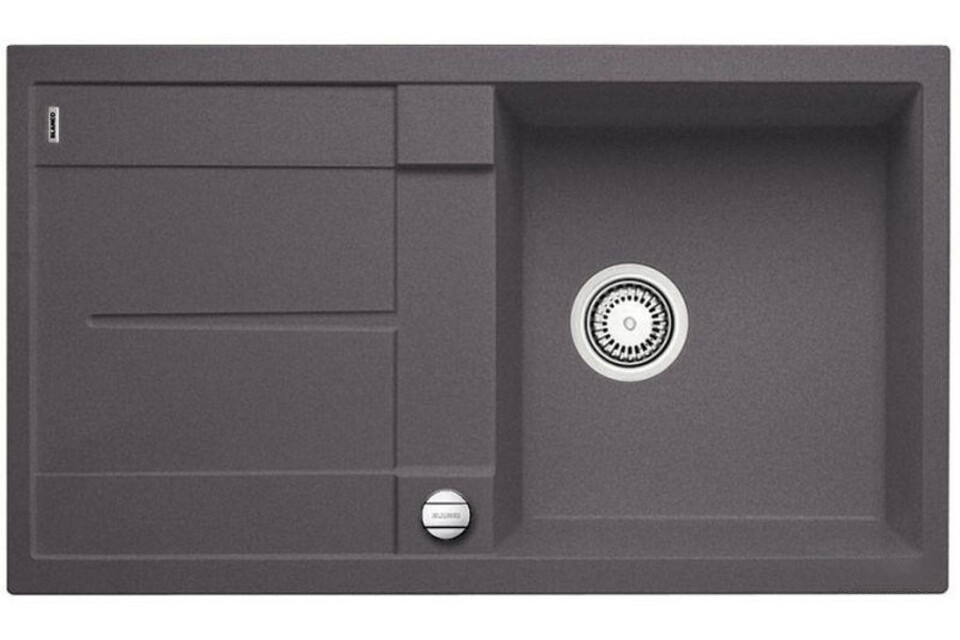 Фото Гранитная мойка Blanсo METRA 5 S-F SILGRANIT PuraDur темная скала, с клапаном-автоматом