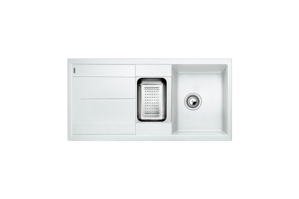 Фото Гранитная мойка Blanсo METRA 6S SILGRANIT PuraDur белый с клапаном-автоматом