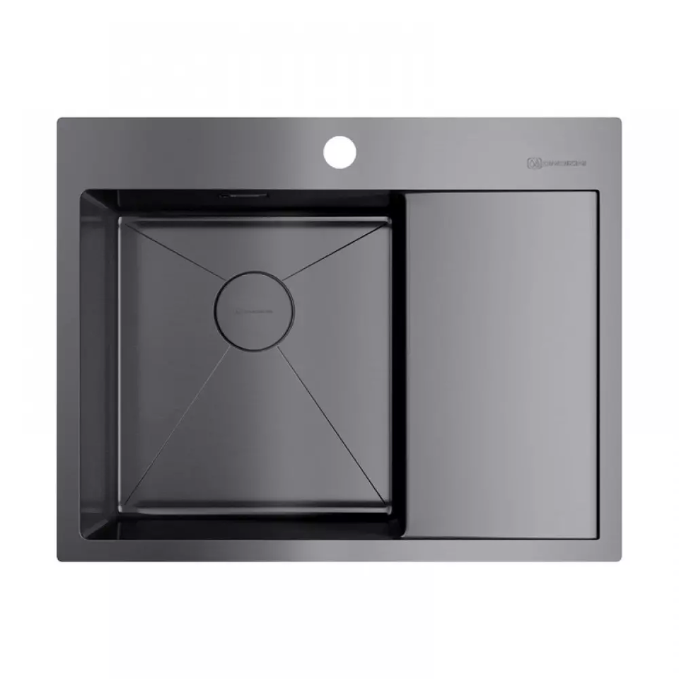 Фото Металлическая мойка Omoikiri Akisame 65-L-GM нерж. сталь/вороненая сталь