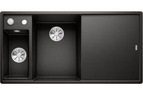 Картинка Blanсo AXIA III 6 S черный чаша слева, разделочный столик ясень c кл.-авт. InFino®