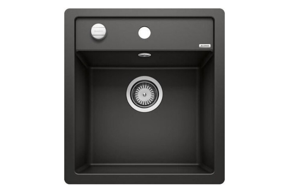 Фото Гранитная мойка Blanсo DALAGO 45-F SILGRANIT черный с клапаном-автоматом