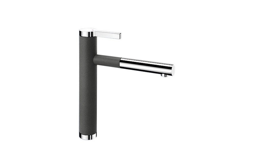 Фото Смеситель для кухни Blanсo LINEE-S хром / темная скала