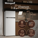 Превью картинка Холодильник с верхней морозилкой Weissgauff WRK 1430 Defrost White #1