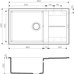 Превью картинка Гранитная мойка Omoikiri Sumi 86-GR Tetogranit/leningrad grey #2