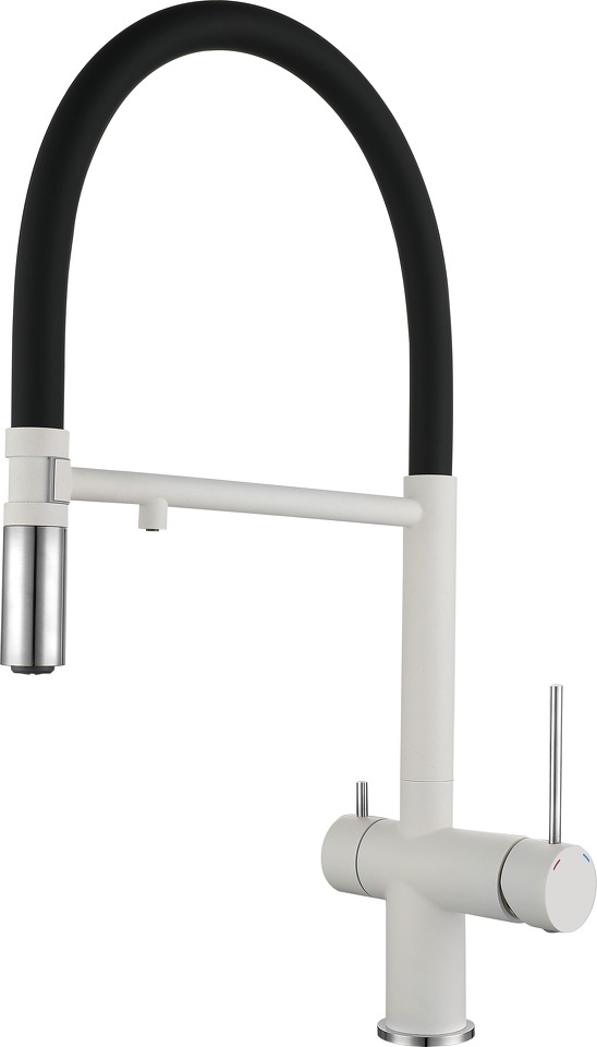 Фото Смеситель для кухни Rivelato Adria U-обр. гибкий излив с краном питьевой воды D-35мм brina/cromo
