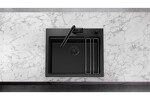 Превью картинка Перелив для мойки Blanсo Отводная арматура InFino® с переливом черный матовый (одна чаша) #3