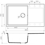 Превью картинка Гранитная мойка Omoikiri Daisen 86-BL Artgranit/черный #2