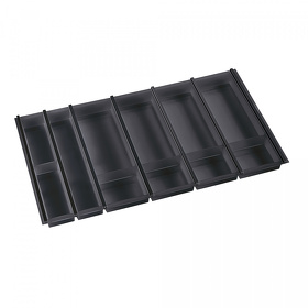 Картинка NinkaPlast Лоток CUISIO PRO для столовых приборов, ширина фасада 900 мм, 795-820х473х55 мм, черный
