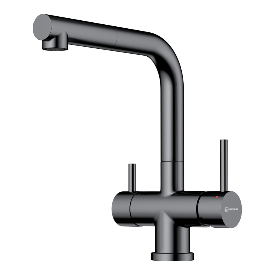 Фото Смеситель для кухни Omoikiri Takamatsu-S-GM латунь/вороненая сталь