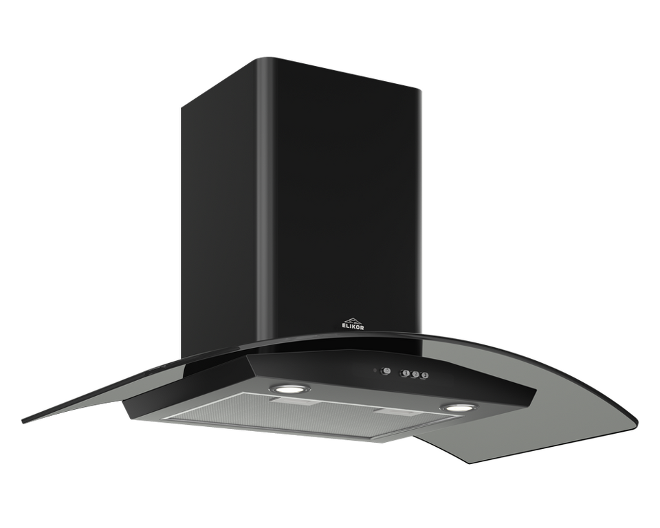 Фото Т-образная вытяжка  Elikor Аметист 90П-650-К3Д черный/тонир
