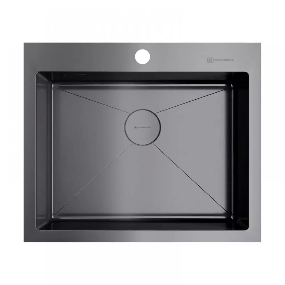 Фото Металлическая мойка Omoikiri Akisame 59-GM нерж. сталь/вороненая сталь