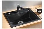 Превью картинка Гранитная мойка Blanсo DALAGO 6 SILGRANIT PuraDur черный с клапаном-автоматом #2