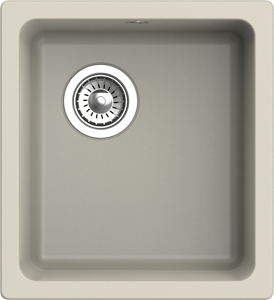 Фото Кварцевая мойка Rivelato BERKANA 35 подст.монтаж 1-чаш 415*455 topazio