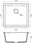 Превью картинка Кварцевая мойка GranFest GF-URBAN 4550 Белый #3