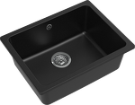 Превью картинка Кварцевая мойка Rivelato BERKANA 50 подст.монтаж 1-чаш 560*430 nero #2