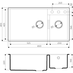Превью картинка Гранитная мойка Omoikiri Tedori 85-2-U-WH Tetogranit/белый #2