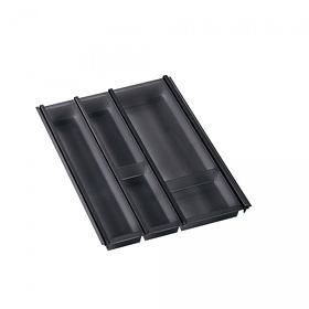 Картинка NinkaPlast Лоток CUISIO PRO для столовых приборов, ширина фасада 450 мм, 345-370х473х55 мм, черный