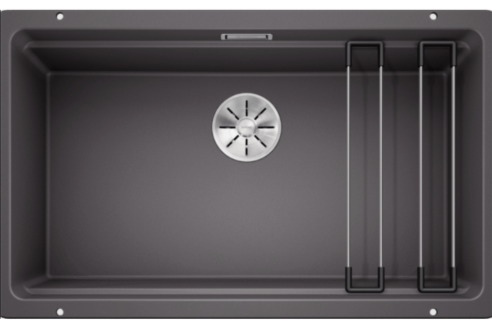 Фото Гранитная мойка Blanсo ETAGON 700-U SILGRANIT PuraDur темная скала
