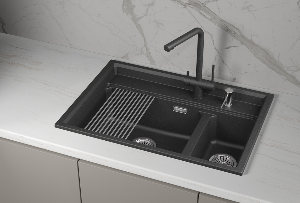 Фото Кварцевая мойка GRANULA 7302i, ЧЁРНЫЙ