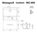 Превью картинка Мраморная мойка Weissgauff WG 600310 Comfort Cold Grey #2