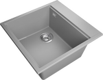 Превью картинка Гранитная мойка Rivelato TESORO 505-L 1-чаш 500*510 grigio metallizzato #2