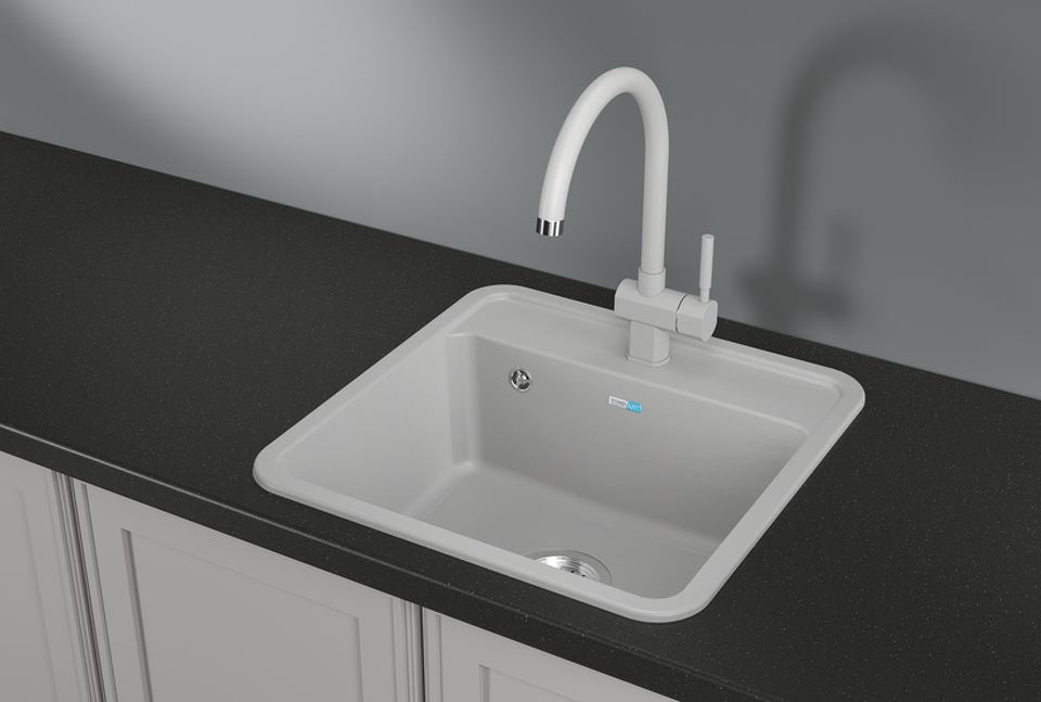 Фото Кварцевая мойка GRANULA 5001, БЕЛЫЙ