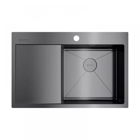 Картинка Omoikiri Akisame 78-R-GM нерж. сталь/вороненая сталь