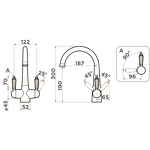 Превью картинка Смеситель для кухни Omoikiri Okinawa 2-SI латунь/античное серебро #2