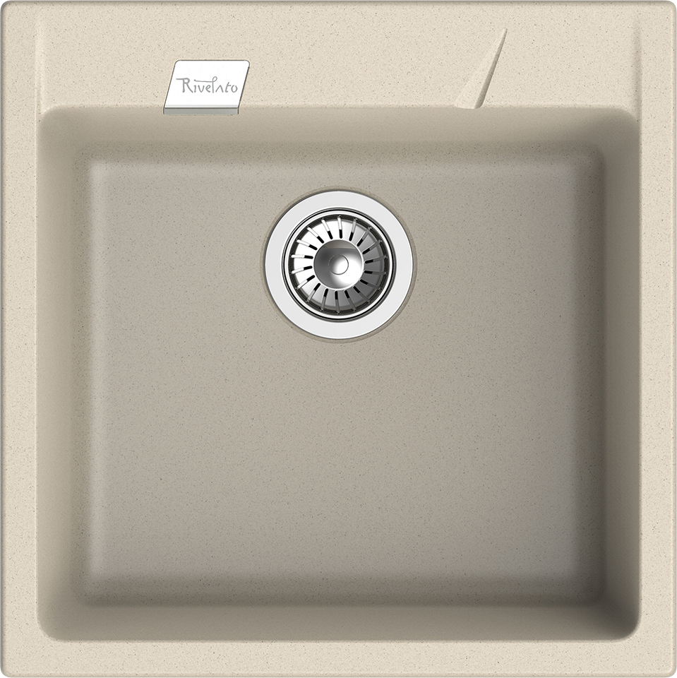 Фото Кварцевая мойка Rivelato RAUM 50 1-чаша 500*510мм beige scuro