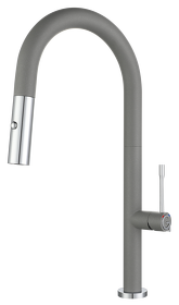 Картинка Rivelato Asti U-обр. с выдвижной лейкой D-35мм grigio metallizzato/cromo