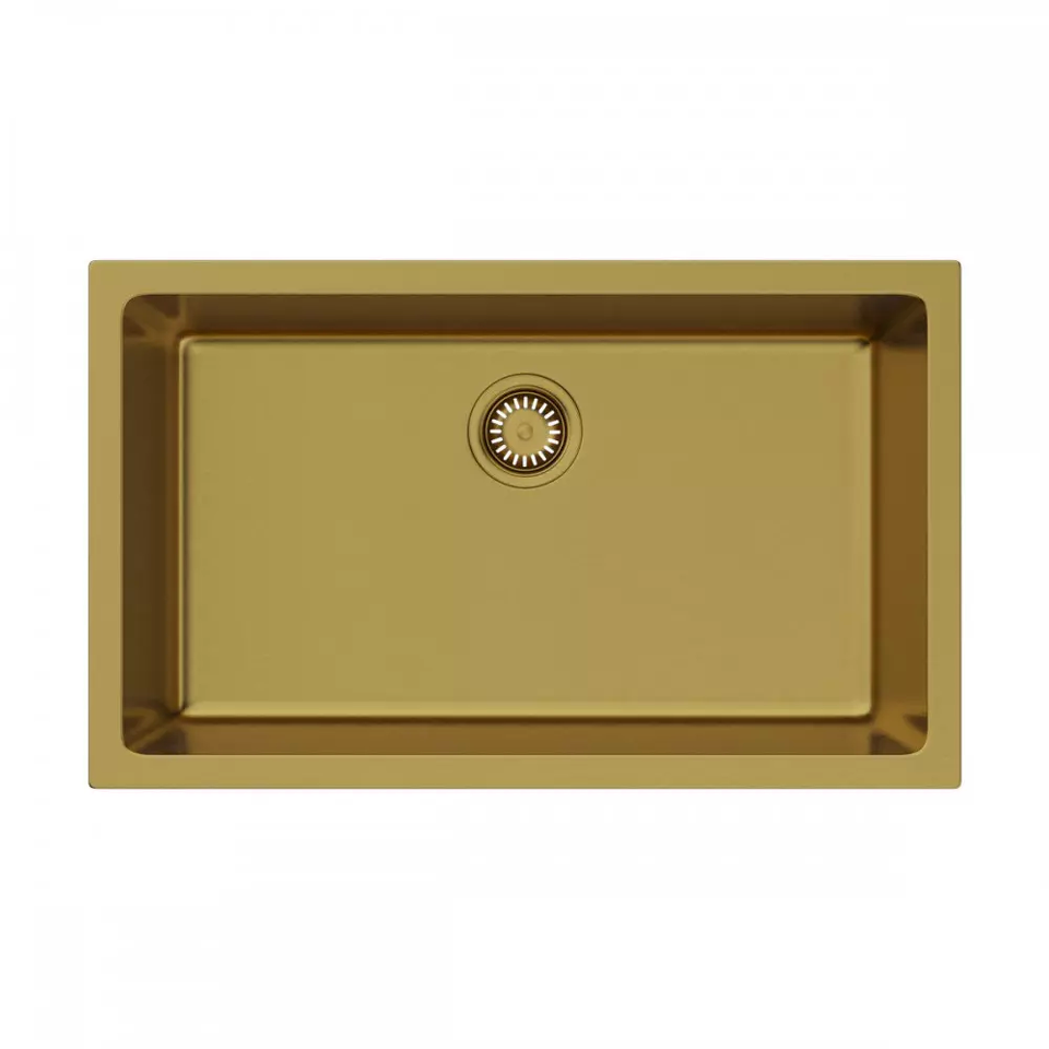 Фото Гранитная мойка Omoikiri Okinoshima 76-U/I-G Matt Natceramic/золото матовое