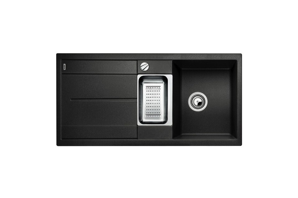 Фото Гранитная мойка Blanсo METRA 6S SILGRANIT PuraDur антрацит с клапаном-автоматом