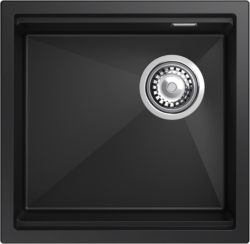 Фото Гранитная мойка Rivelato LINO 454-R 1-чаш 450*440 nero