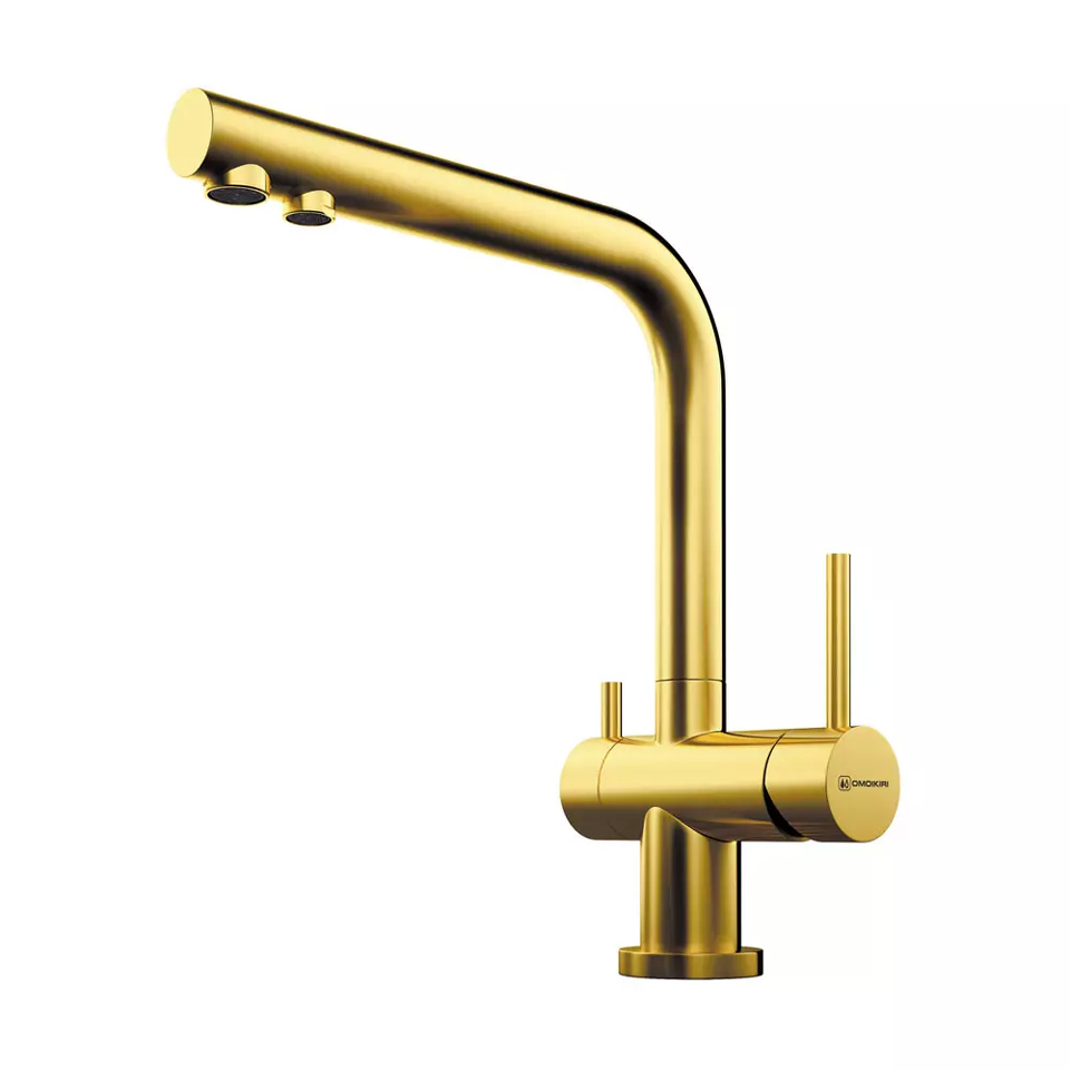 Фото Смеситель для кухни Omoikiri Nagano-LG латунь/светлое золото