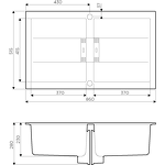 Превью картинка Кварцевая мойка Omoikiri Banzen 86-2-GR Artceramic/Leningrad grey #2