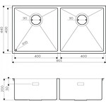 Превью картинка Металлическая мойка Omoikiri Taki 86-2-U/IF Side-GM нерж. сталь/вороненая сталь #2
