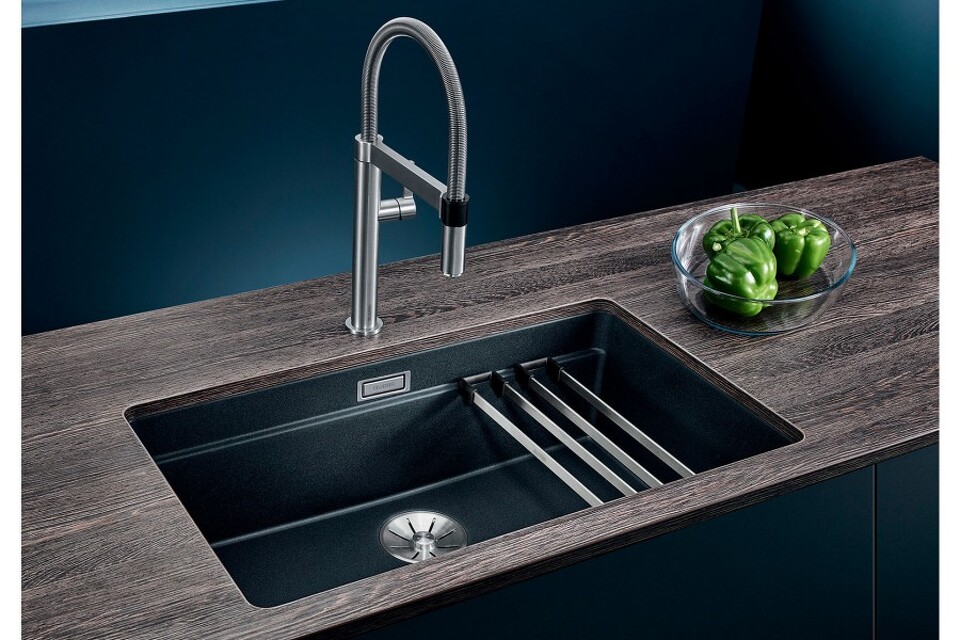 Фото Гранитная мойка Blanсo ETAGON 700-U SILGRANIT PuraDur черный