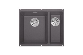 Картинка Blanсo SUBLINE 340/160-U SILGRANIT PuraDur темная скала (чаша слева) с отв.арм. InFino