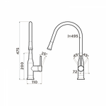 Превью картинка Смеситель для кухни Omoikiri Yatomi-BN латунь/нержавеющая сталь #3