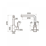 Превью картинка Смеситель для кухни Omoikiri Nakagawa-BN латунь/нержавеющая сталь #2