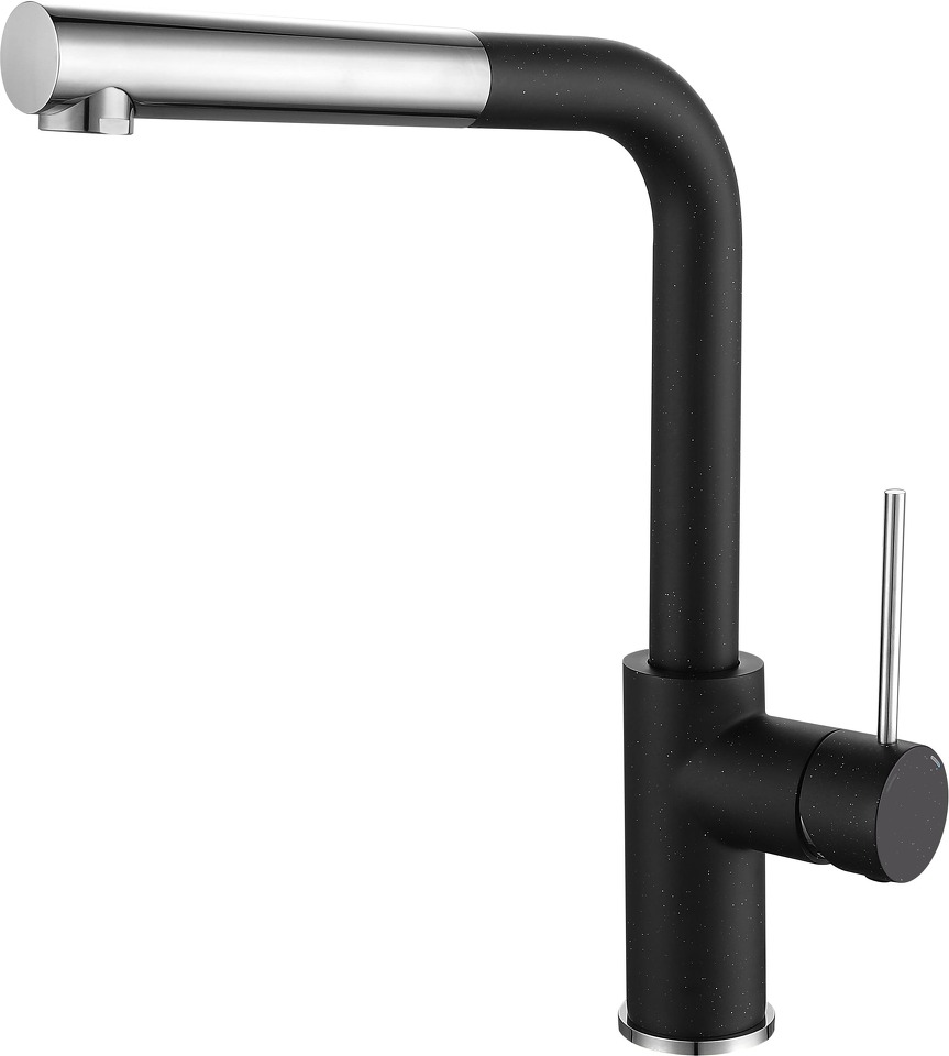 Фото Смеситель для кухни Rivelato Albano Г-обр.с выдвижной лейкой D-35мм nero/cromo