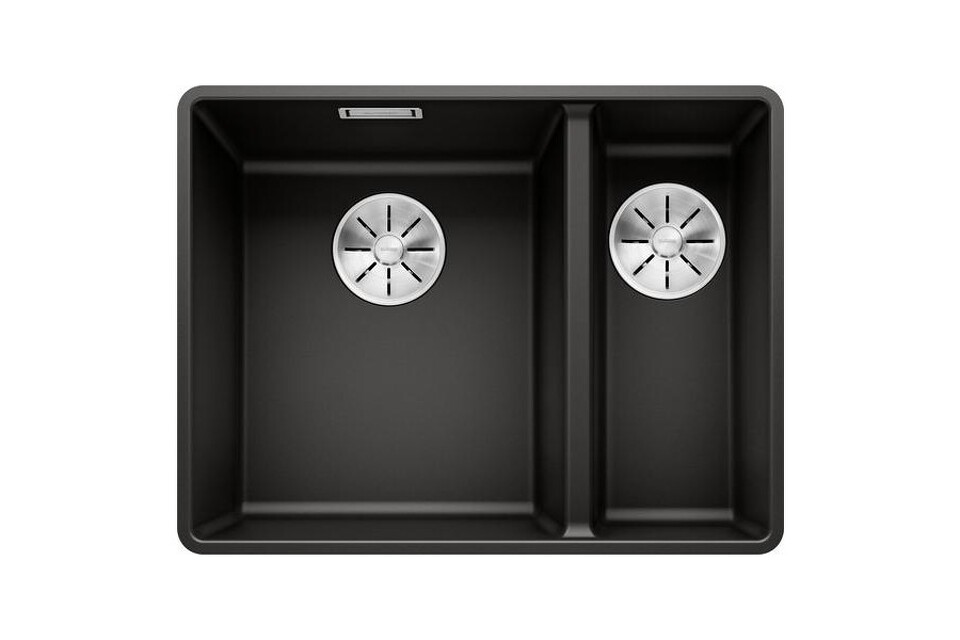 Фото Гранитная мойка Blanсo SUBLINE 340/160-F SILGRANIT  черный с отв.арм. InFino