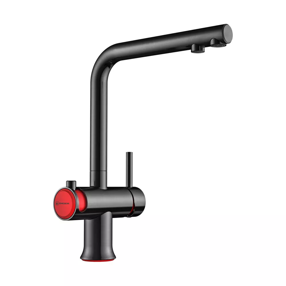 Фото Смеситель для кухни Omoikiri Hotaru-IN-R латунь/нержавеющая сталь/красный