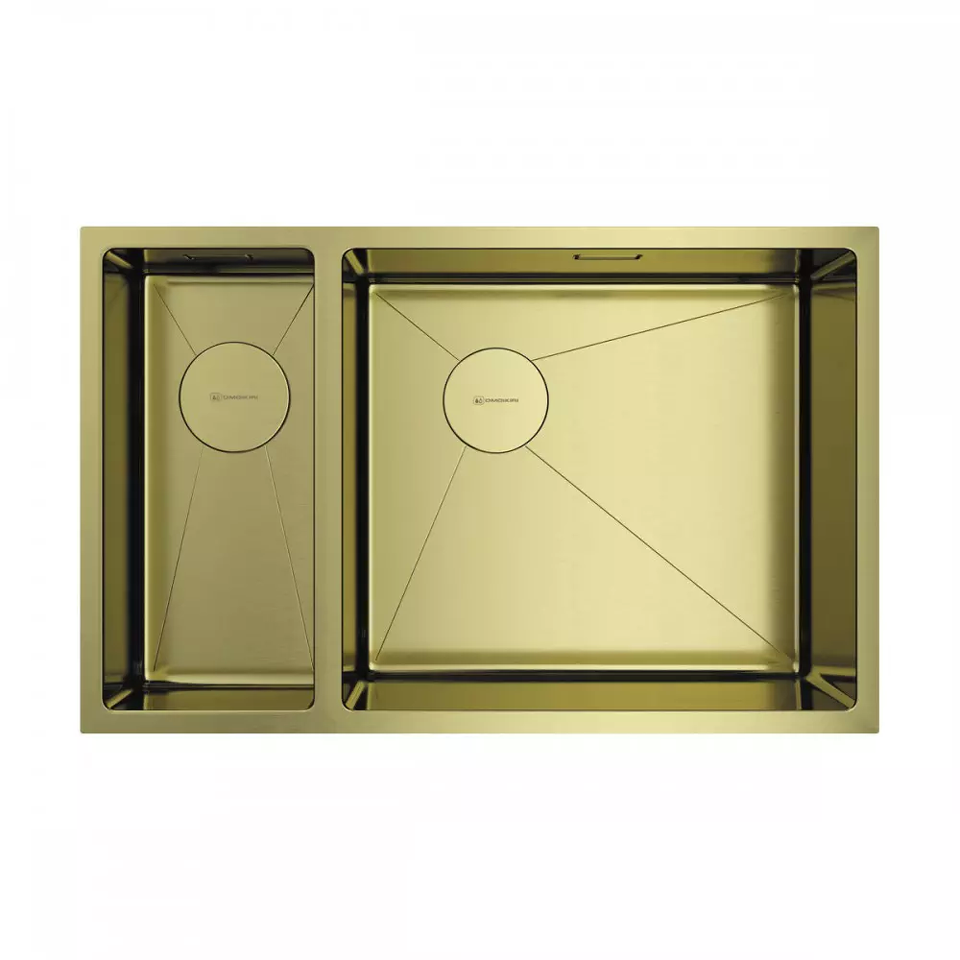 Фото Металлическая мойка Omoikiri Taki 69-2-U/IF-R Side-LG нерж. сталь/светлое золото
